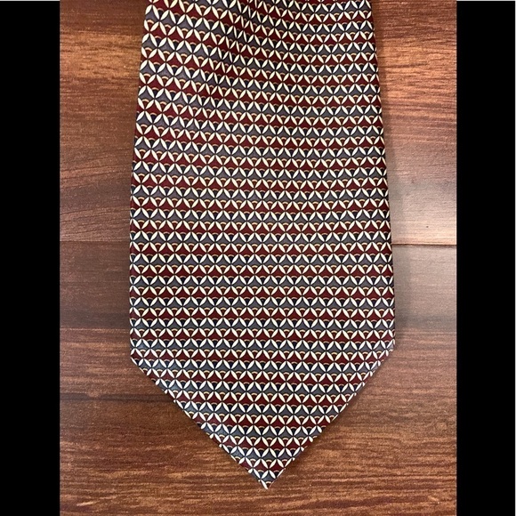 RENE CHAGAL 100% Silk Geometric Print Foulard Handmade Necktie - Picture 7 of 10